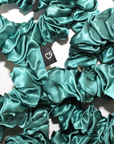 Mermaid Blue Pure Silk Scrunchies.