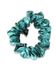 Mermaid Blue Pure Silk Scrunchies.